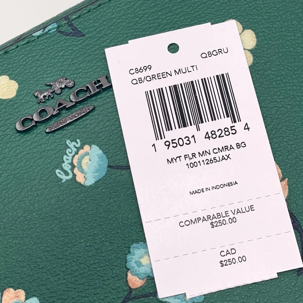 Coach Mini Camera Bag With Mystical Floral Print Green Multi - Picture 10 of 12